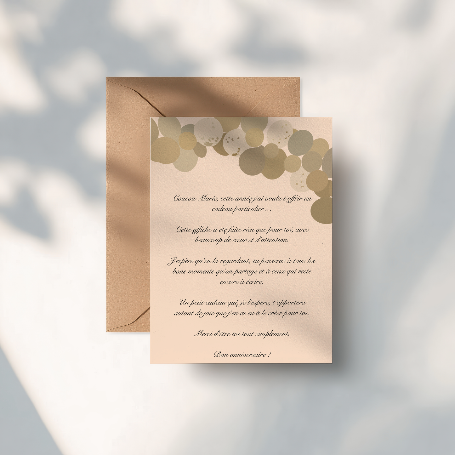 CARTE MESSAGE PERSONNALISE