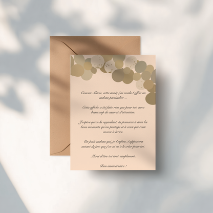 CARTE MESSAGE PERSONNALISE