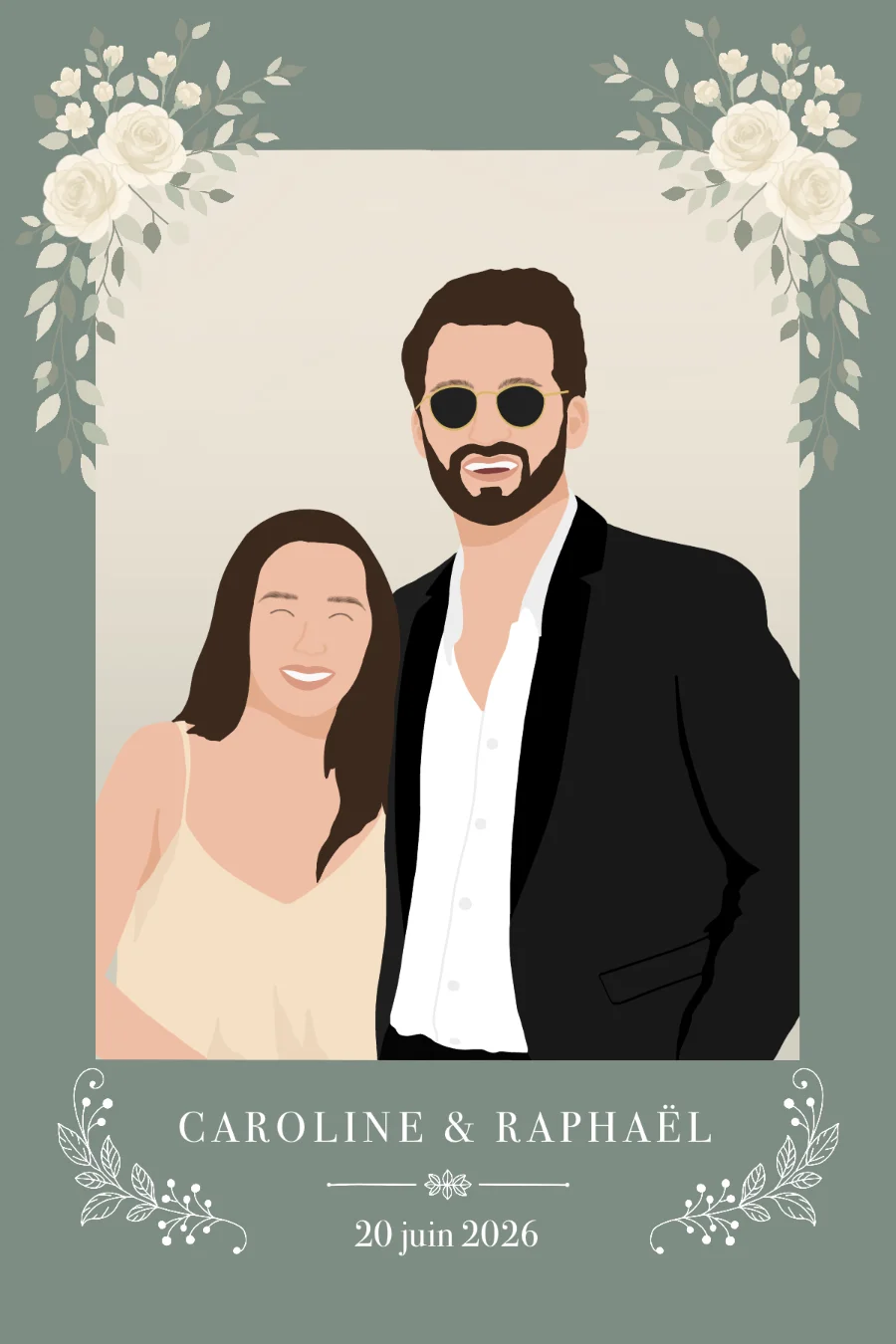Mariage - Thème vert sauge floral — exemple 3
