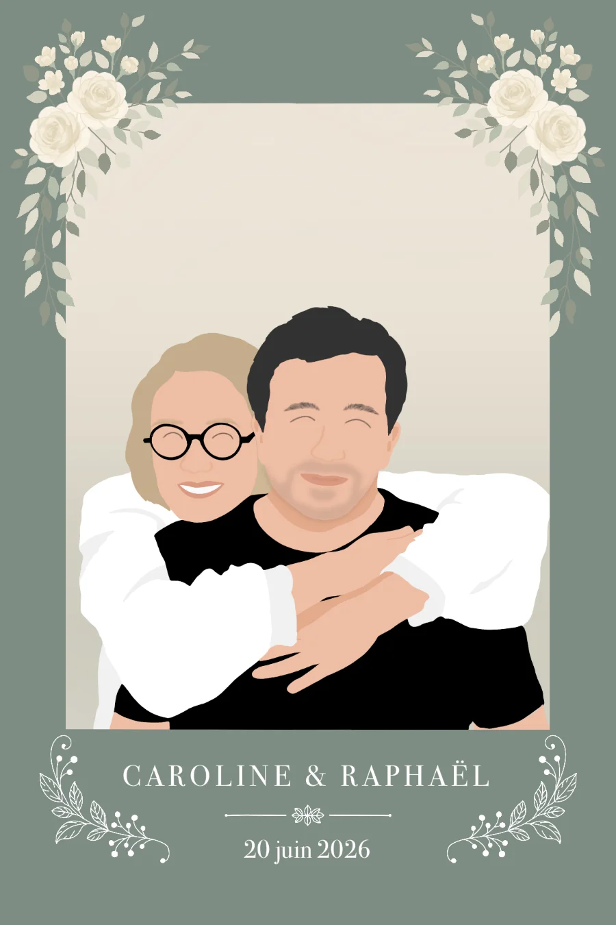 Mariage - Thème vert sauge floral — exemple 4
