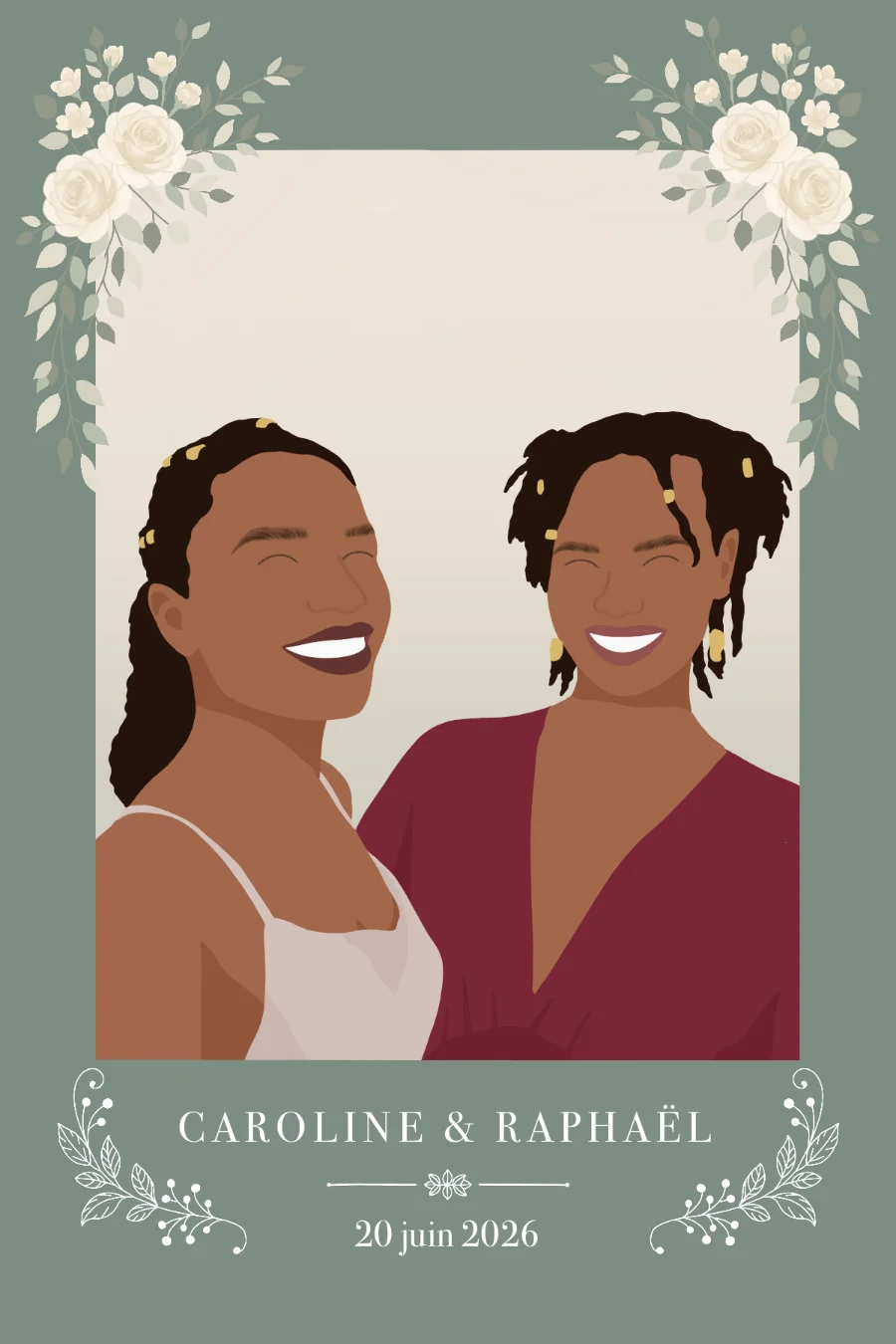 Mariage - Thème vert sauge floral — exemple 5