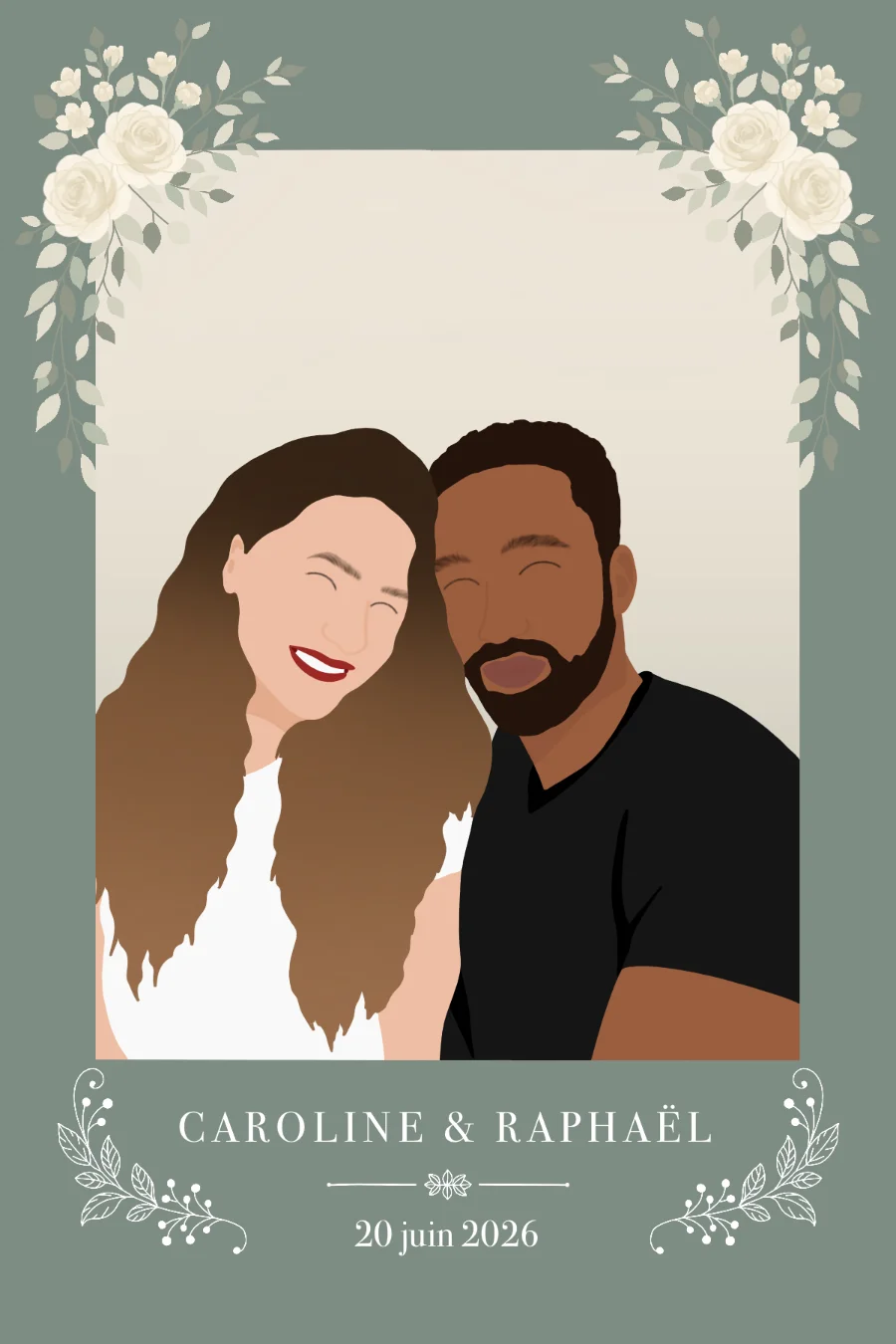 Mariage - Thème vert sauge floral — exemple 6