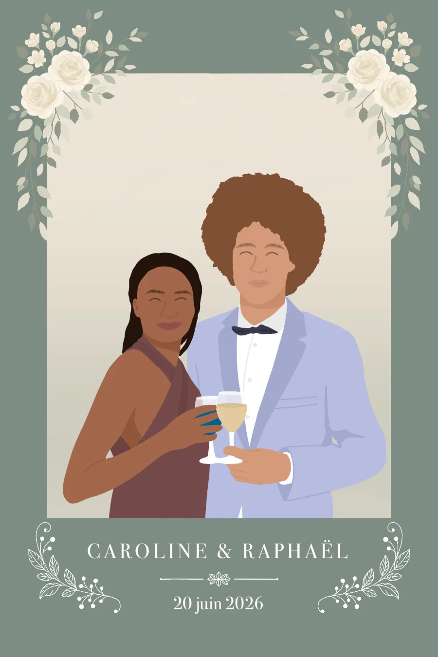 Mariage - Thème vert sauge floral — exemple 7
