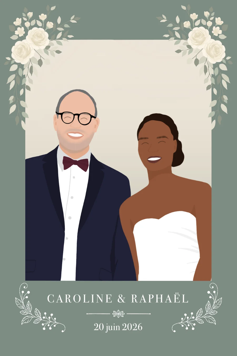 Mariage - Thème vert sauge floral — exemple 9