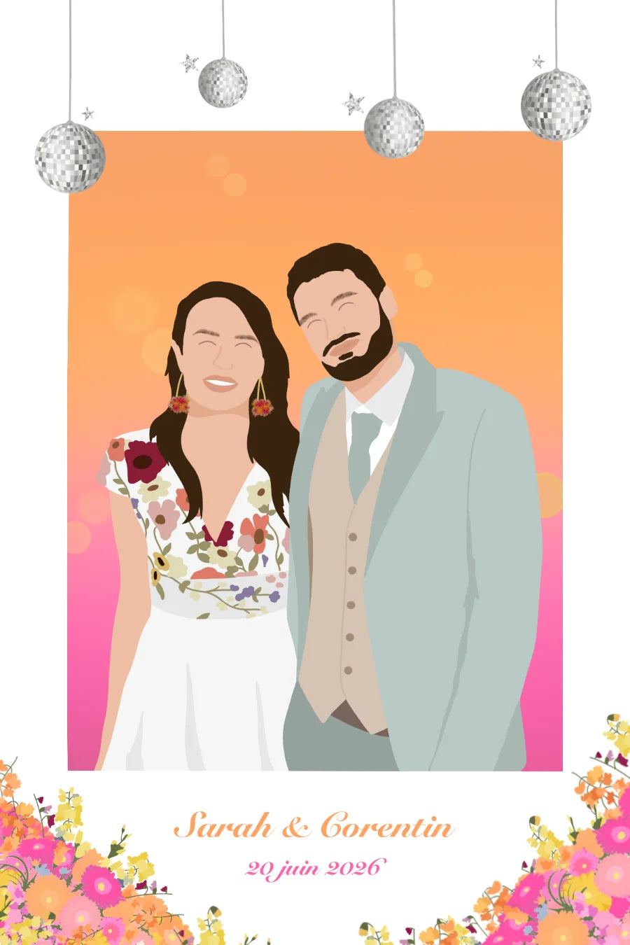 Mariage - Thème rose & orange — exemple 1