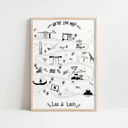 AFFICHE PERSONNALISEE - LOVE MAP