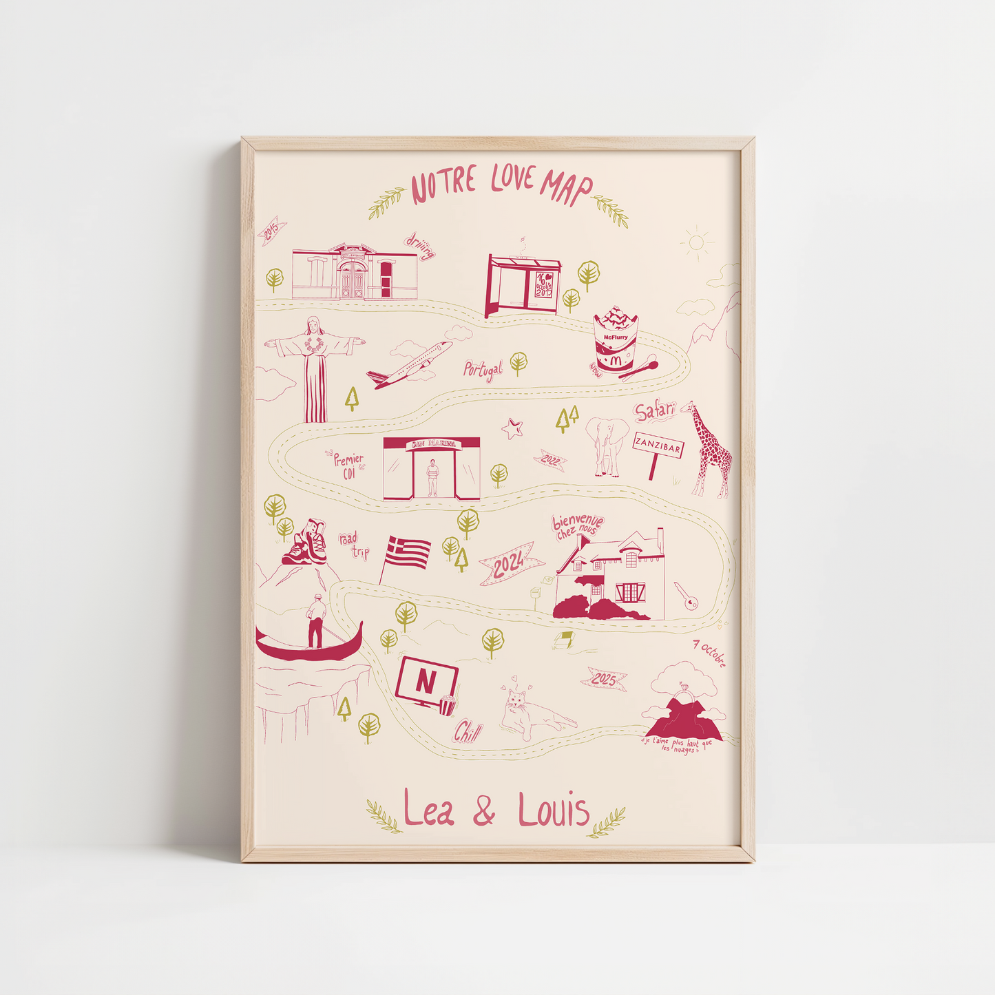 AFFICHE PERSONNALISEE - LOVE MAP