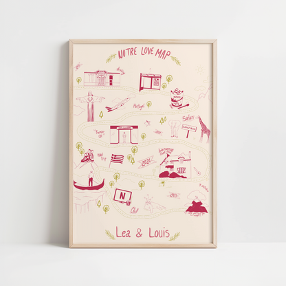 AFFICHE PERSONNALISEE - LOVE MAP