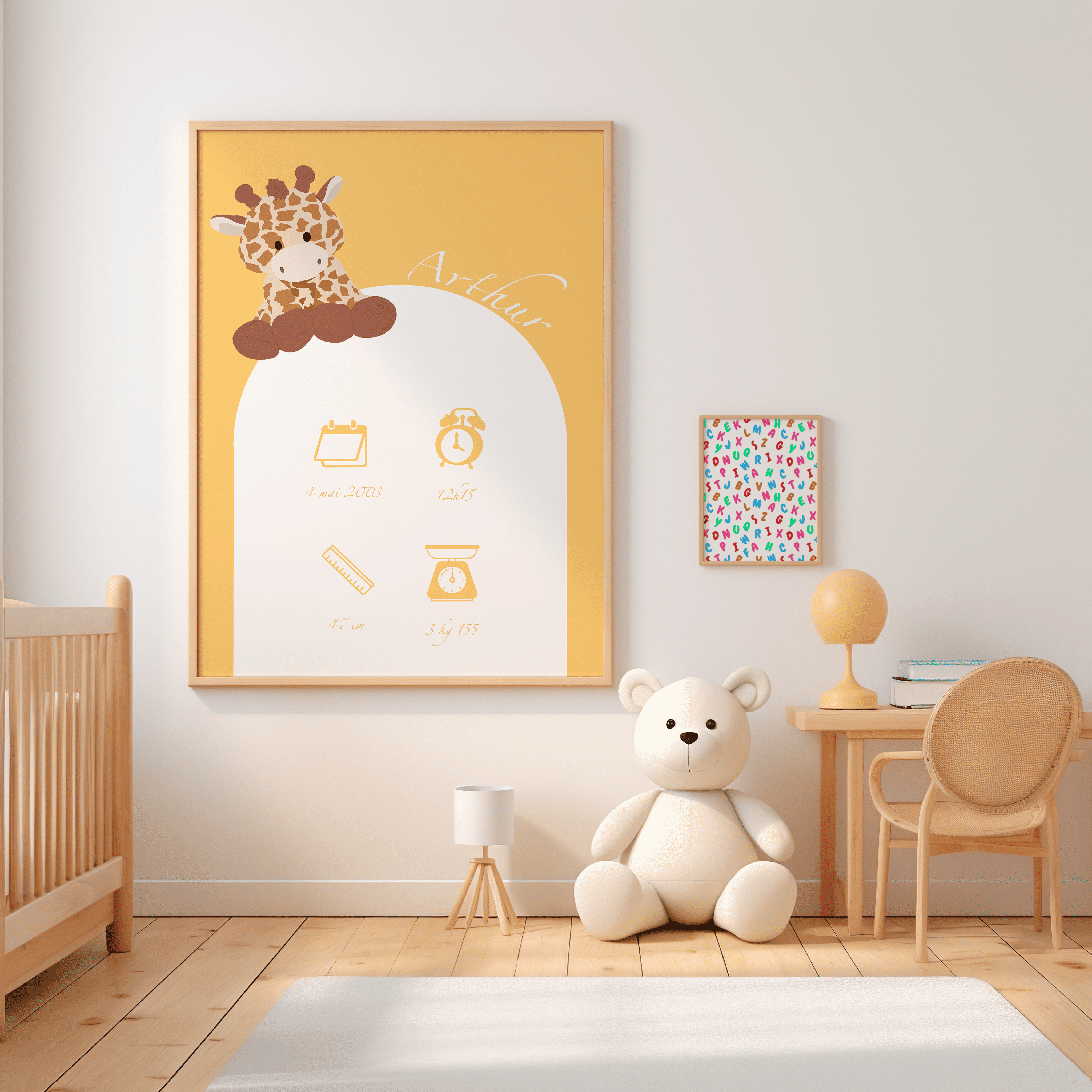 AFFICHE PERSONNALISEE NAISSANCE - MON PETIT MONDE