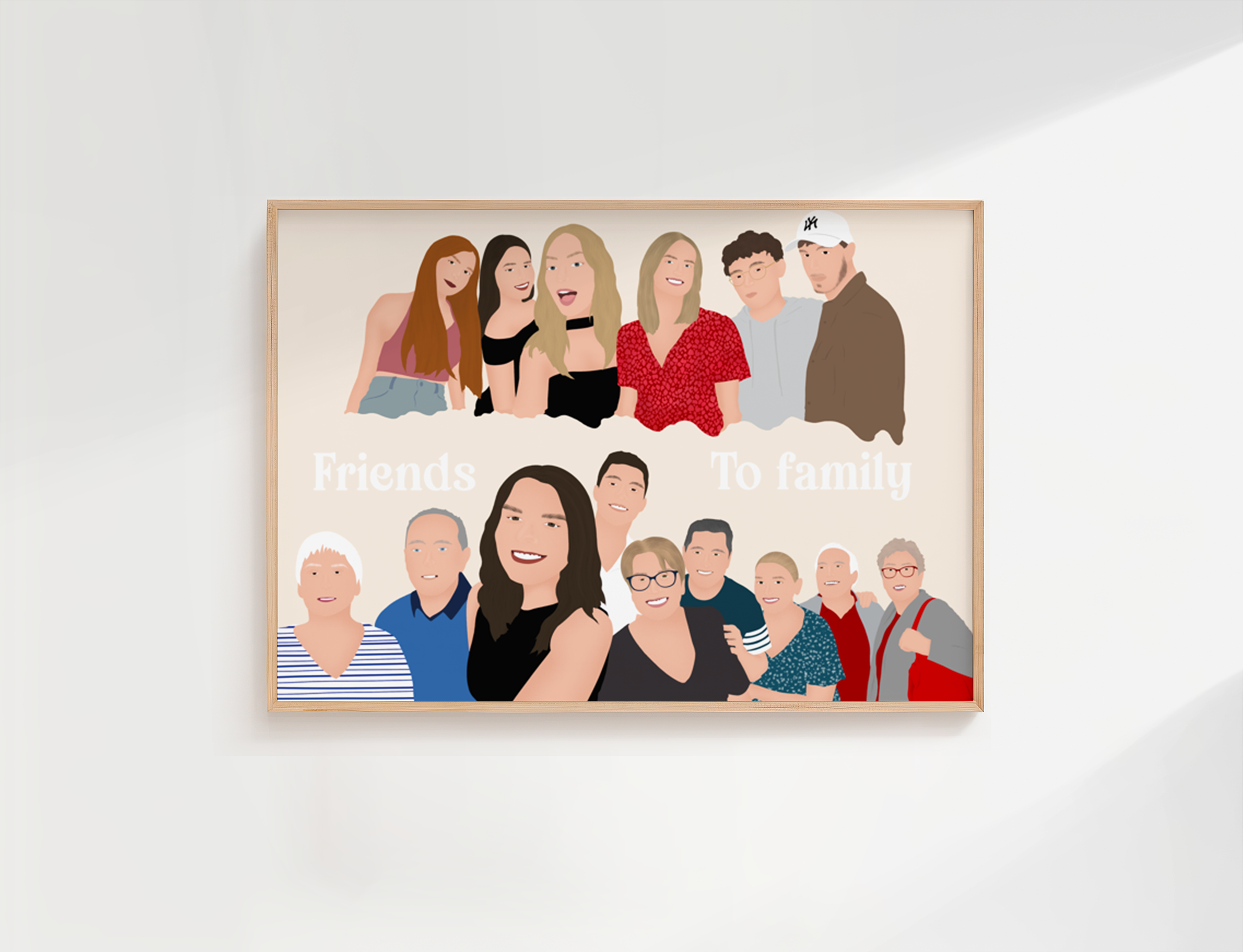 illustration personnalisée représentant tous vos proches.