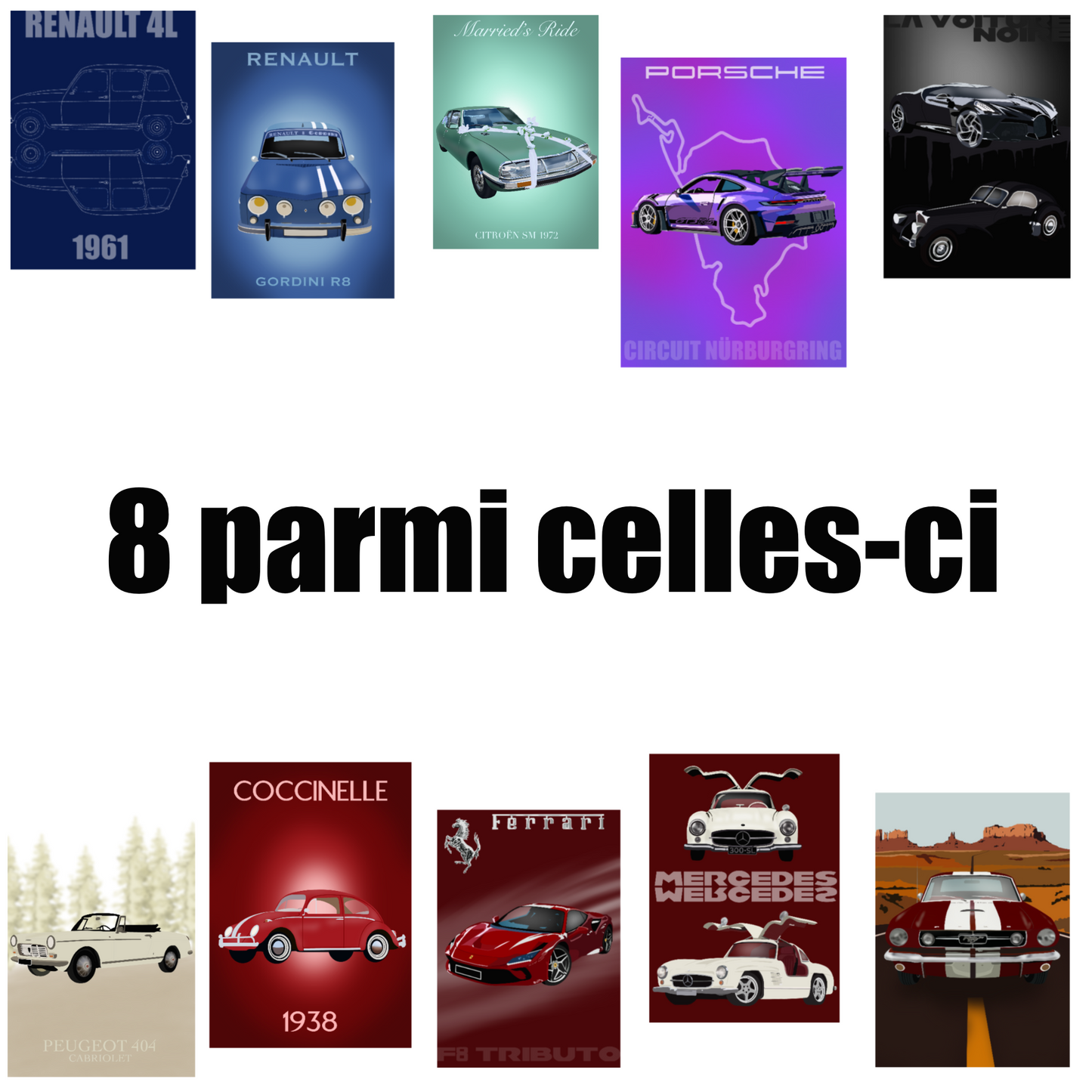 CALENDRIER 12 CASES - VOITURES
